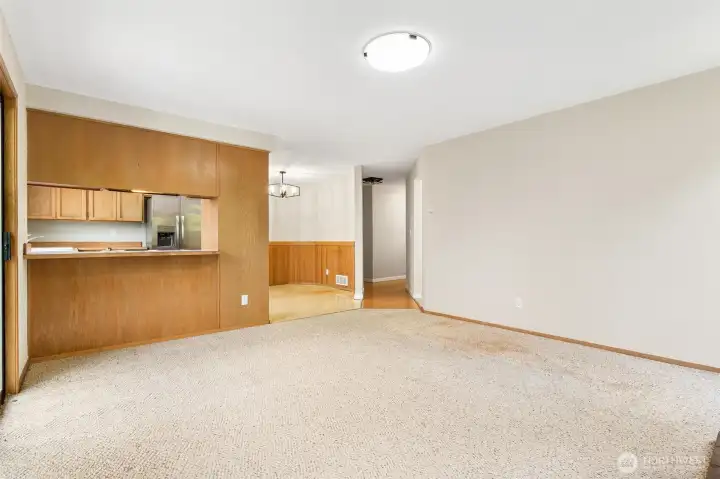 View of kitchen and eating nook