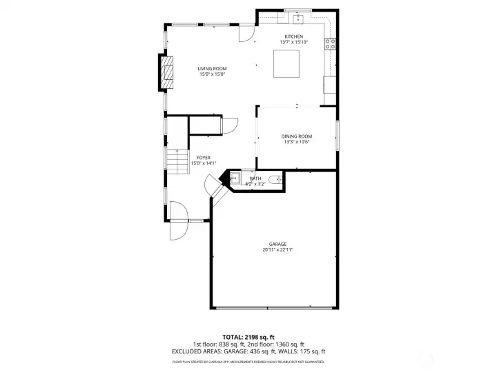 Main floor living dimensions.