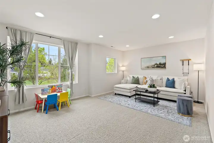 Large flex room can be used as a bedroom, media room, playroom or sky's the limit!