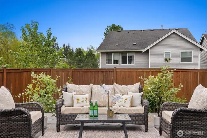 easy access of kitchen to come outside and unwind.