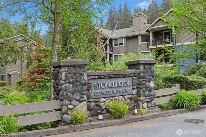 Stonebrook Condominiums have a lovely setting, tucked away off Bothell Everett Hwy.