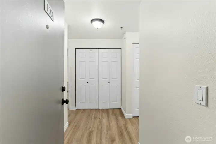 First look inside and you will notice the new Pergo laminate flooring and fresh paint.