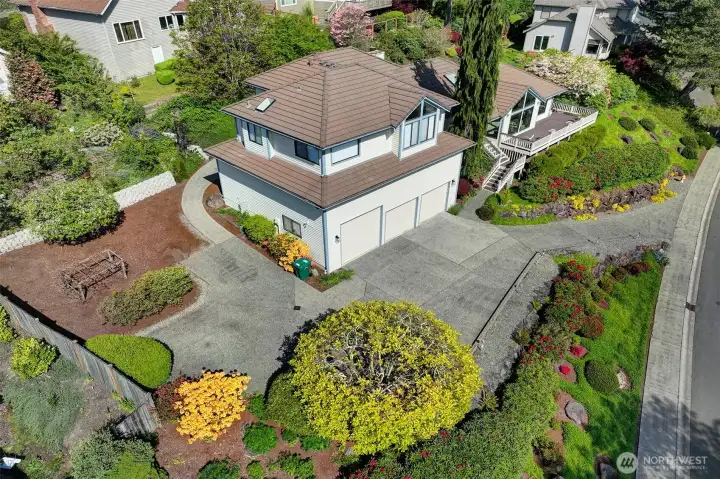 Aerial showing garden area.