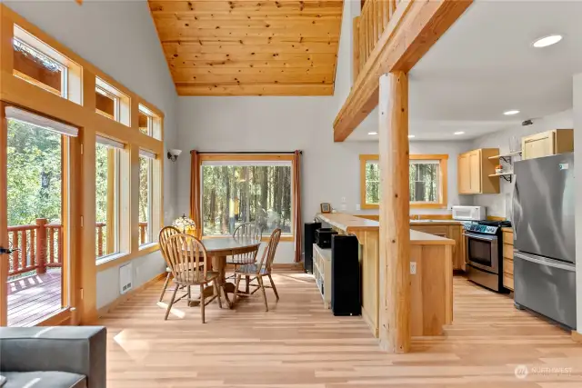 Open plan kitchen and living to enjoy the territorial view