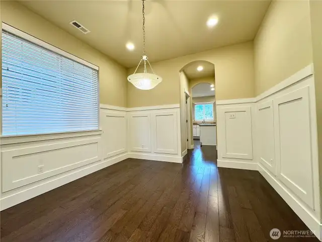 Dining Room with accent walls