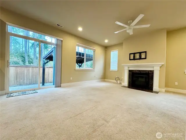 Spacious Living Room with Gas Fireplace