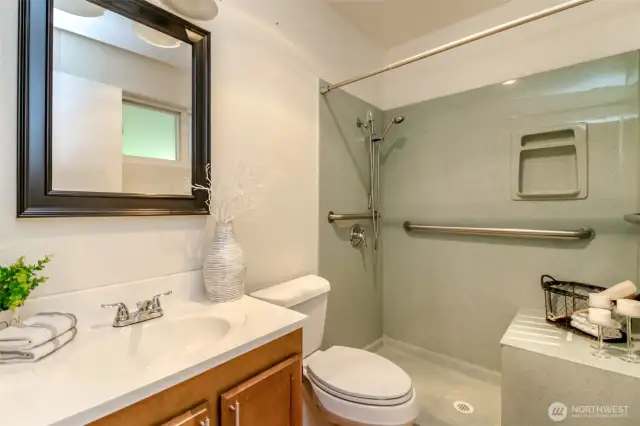 Primary bath with walk-in shower