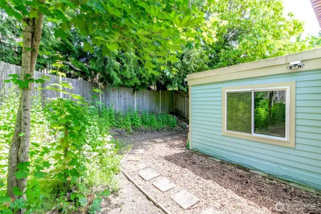 Backyard has since been landscaped, plenty of room for your favorite plasnts or flowers