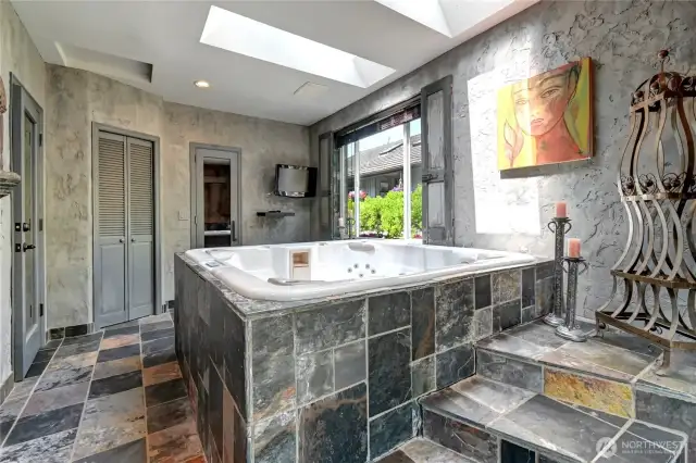 Spa Room with Hot Tub and Sauna