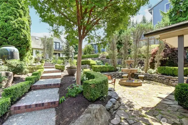 Courtyard between the Main House and The Garage w/ Apartment Above