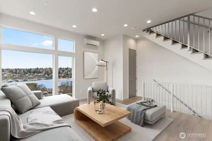 3rd Floor great room. Virtually Staged-pic is of similar unit