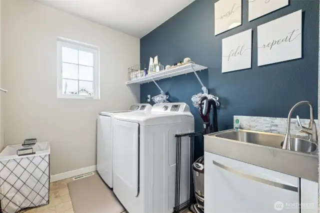 Upstairs Laundry room with large closet