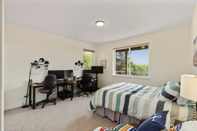 THe third bedroom, with pretty views and large closet.