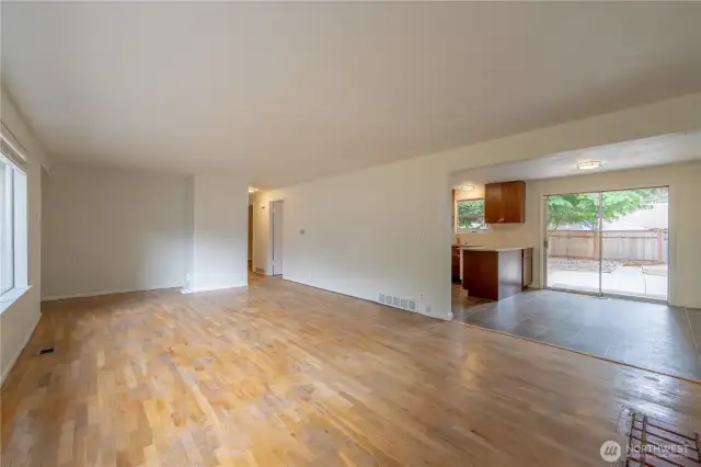 Opens to kitchen