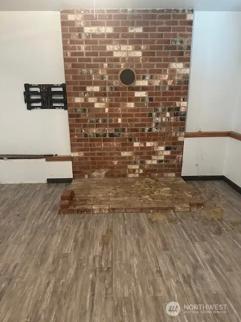 Down stairs, was a fireplace at one time
