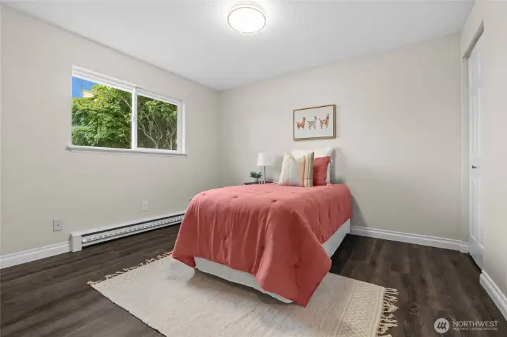 Fresh interior paint and stylish new light fixtures give the home a bright, like-new feel that’s both warm and welcoming