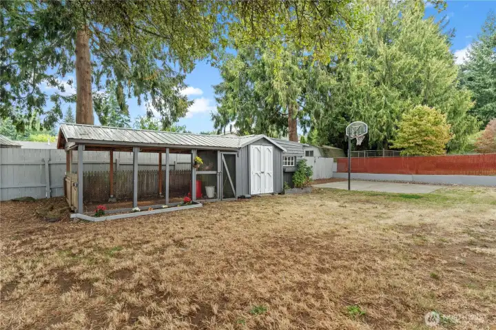 The spacious, level backyard provides the perfect canvas to bring your favorite Pinterest ideas to life.