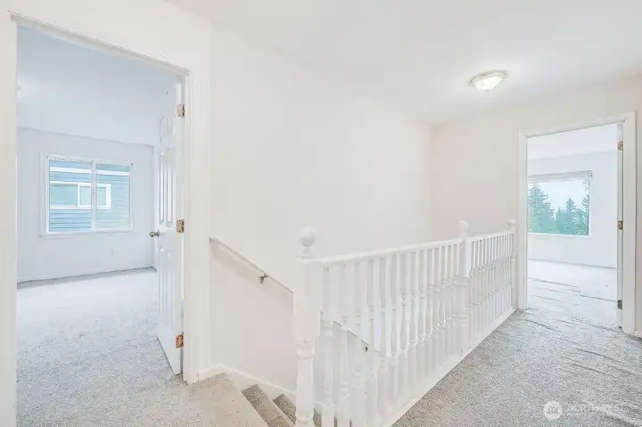 Upstairs hallway, primary bed