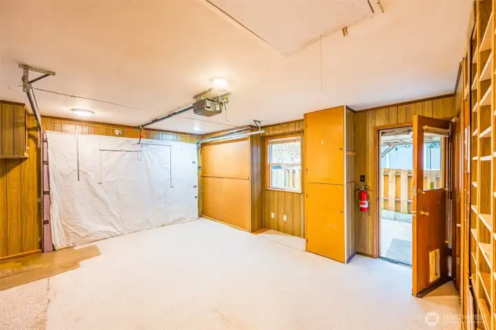 This is the garage that has been converted into extra living space. Lots of storage and shelving.