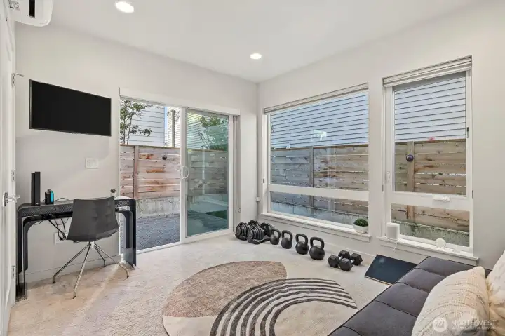 Guest bed #2 or office on the first floor with full fenced outdoor patio