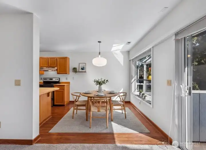 Dining area virtually staged