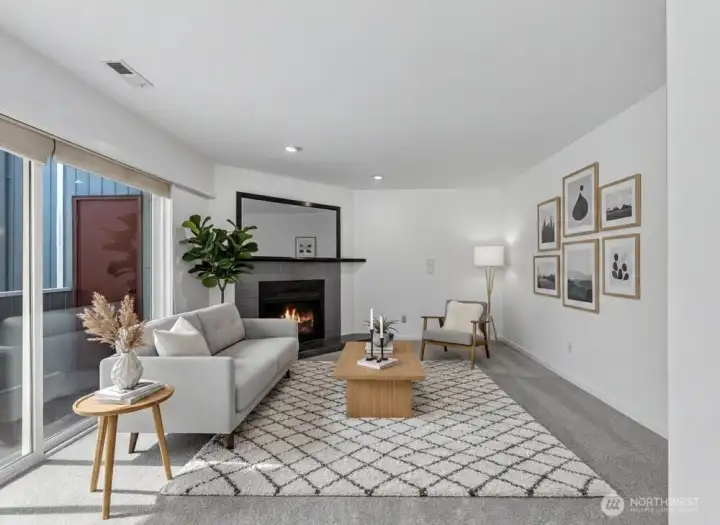 Living Room virtually staged