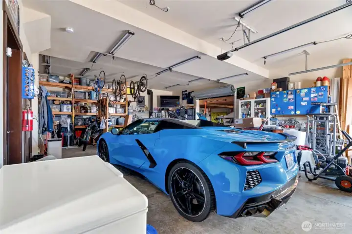 Two car garage bay.