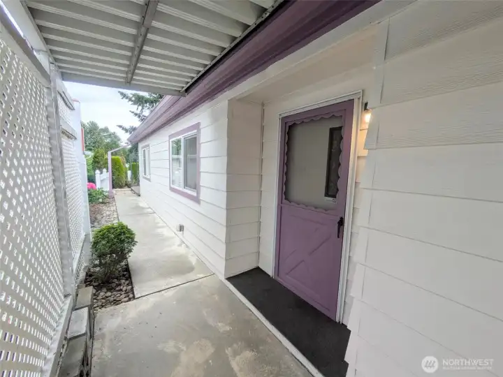 Covered walkway to the front door