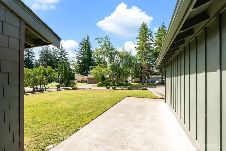 Enjoy your sizable front yard and porch. Enjoy your sizable front yard and porch.