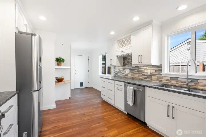 Large kitchen with plenty of cabinetry and counter space. Large kitchen with plenty of cabinetry and counter space.
