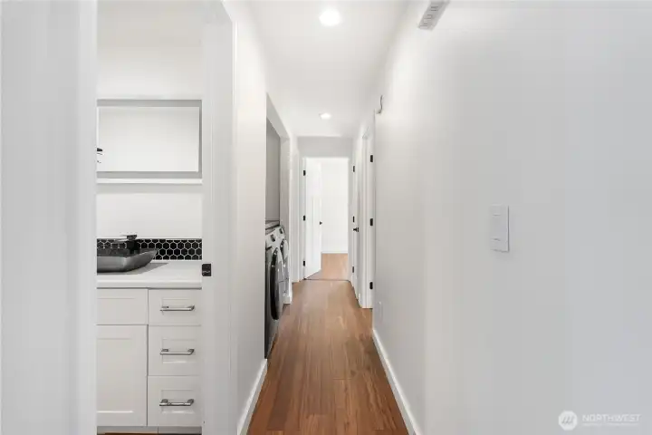 Enjoy a full bathroom off of the living space complete with a tiled shower, heated mirror, and plenty of space. Enjoy a full bathroom off of the living space complete with a tiled shower, heated mirror, and plenty of space.