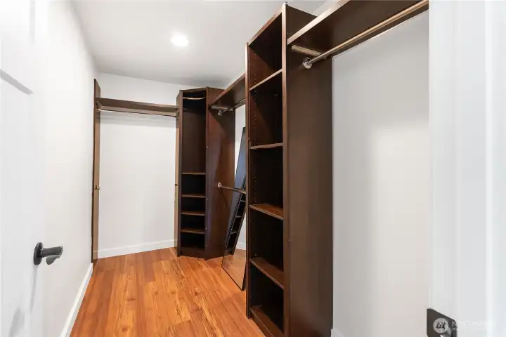 Walk in primary closet Walk in primary closet