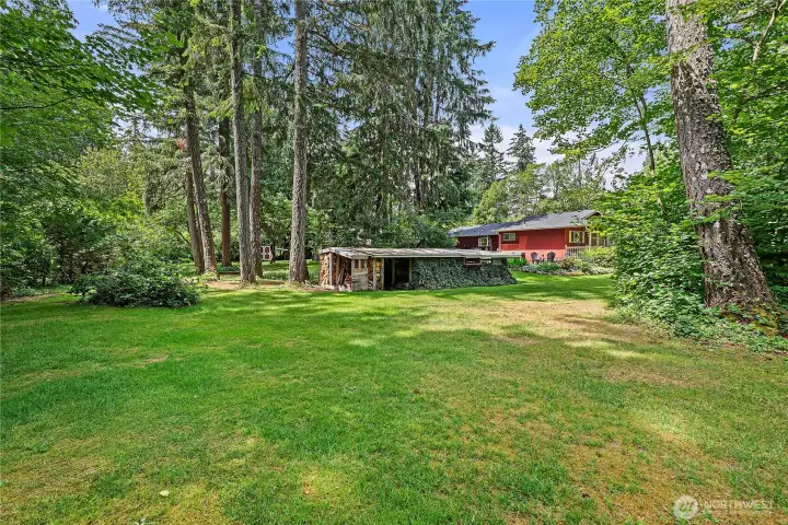 This outbuilding once houses rabbits and chickens