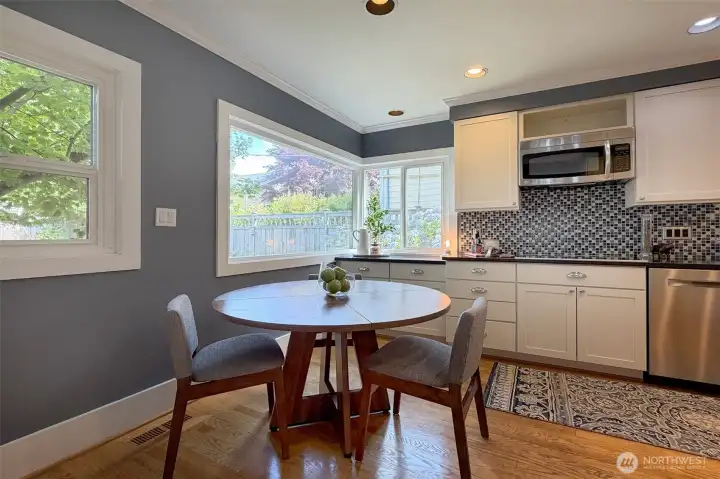 Another view of wonderful kitchen and all it's natural light!