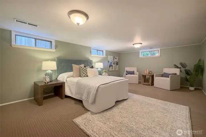 Another view of lower level non-conforming bedroom. Great as a family room too!