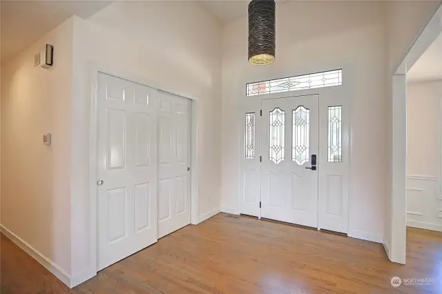 Vaulted entry and formal Dining room off to the right.