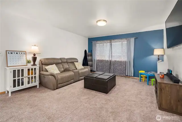 The upstairs carpets were cleaned and streched prior to listing