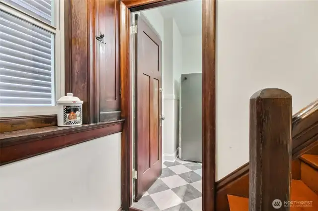 Back kitchen door leads to the back entry sidewalk that takes you to the community courtyard.