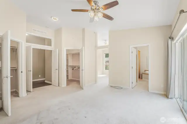 The Primary Bedroom is complete with 2 walk-in closets, 5 piece ensuite, retreat room/office and deck access close to the hot tub.