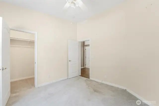 The second bedroom has a walk-in closet.