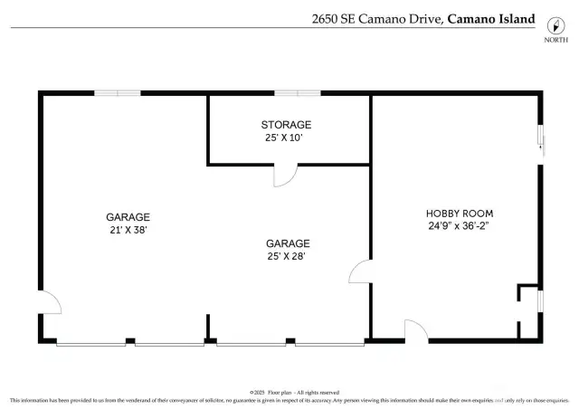 Floor plan of the Garage/Shop.