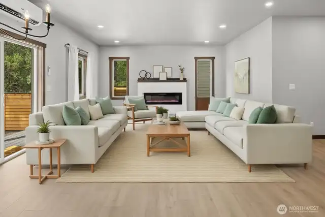 virtually staged living space