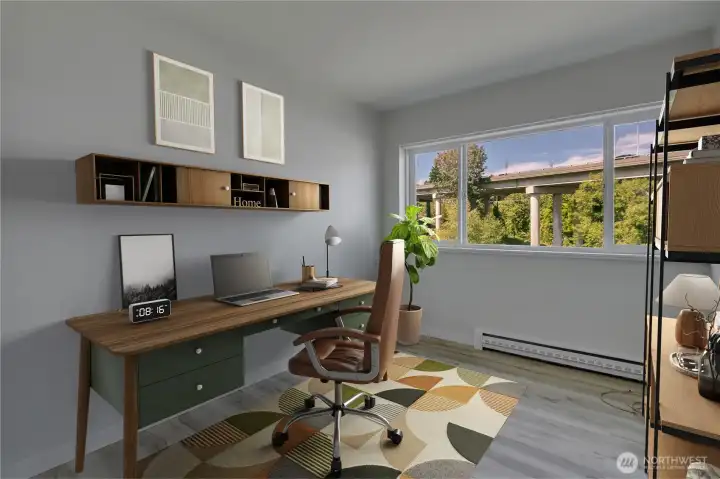Use the second room as a bedroom or transform it into a comfortable home office.