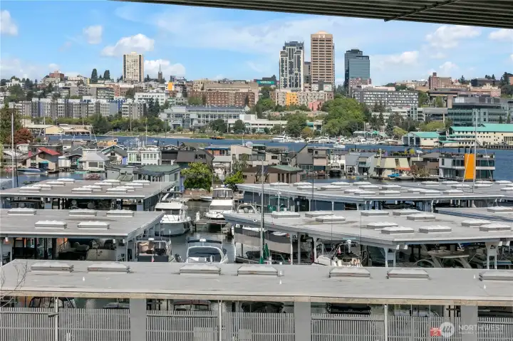 Take in the unique blend of scenery—marina life, boathouses, city, and serene lake views—all from your home.