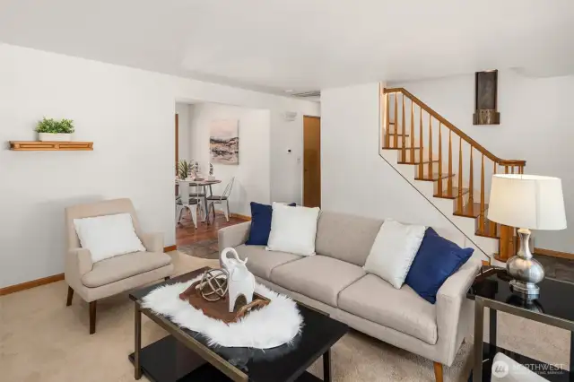 Hallway leads to 2 bedrooms and full bath.