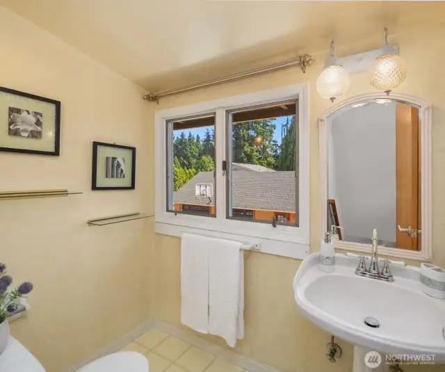 Half-bath on second floor.