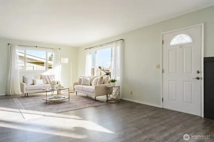 This living room gets incredible natural light.