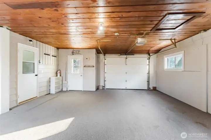 Oversized garage. Perfect for additional storage.