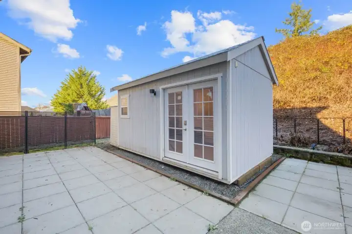 Outdoor Shed with Power. Great for Office or Workout.