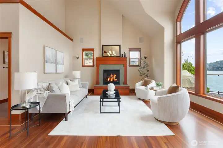 The focus is on nature in this open living space.